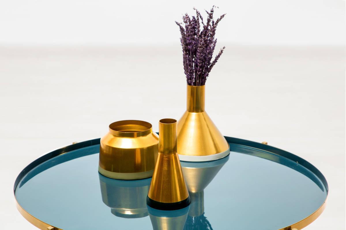 Kayoom Vasen 3er Set Culture 160 Gold / Weiß / Grün / Grau