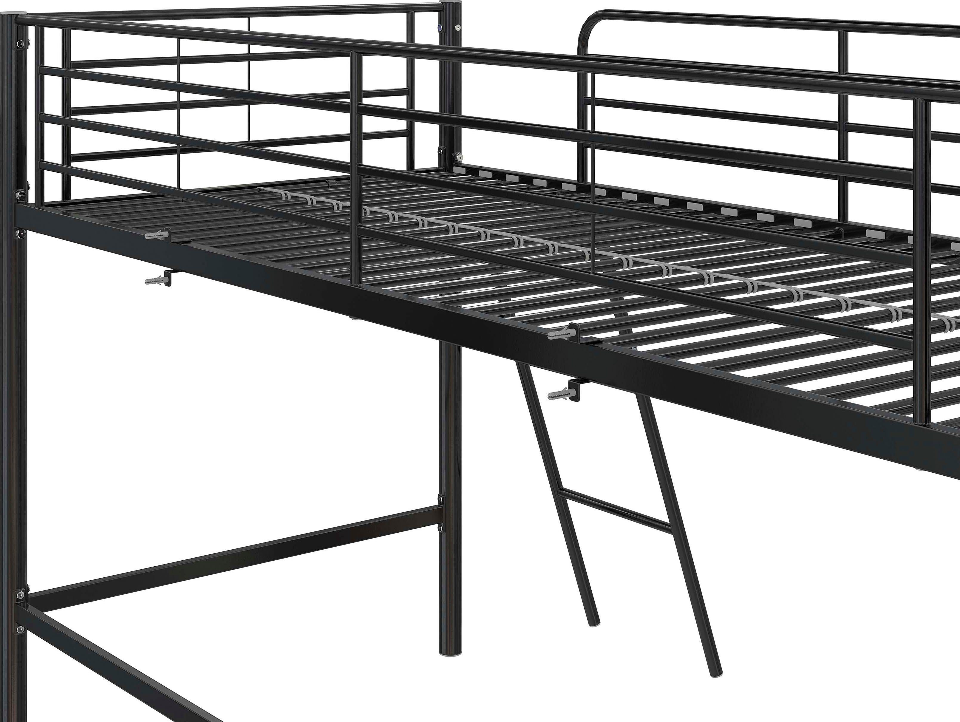 Lüttenhütt Hochbett Nils mit Lattenrost und Leiter, Matratzengröße 90x200 cm, Höhe 129 cm