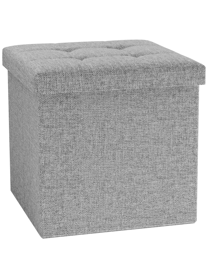 VCM  Stoff Sitztruhe Sitzbank Truhe Box Hocker Boxas in Grau günstig kaufen onesize