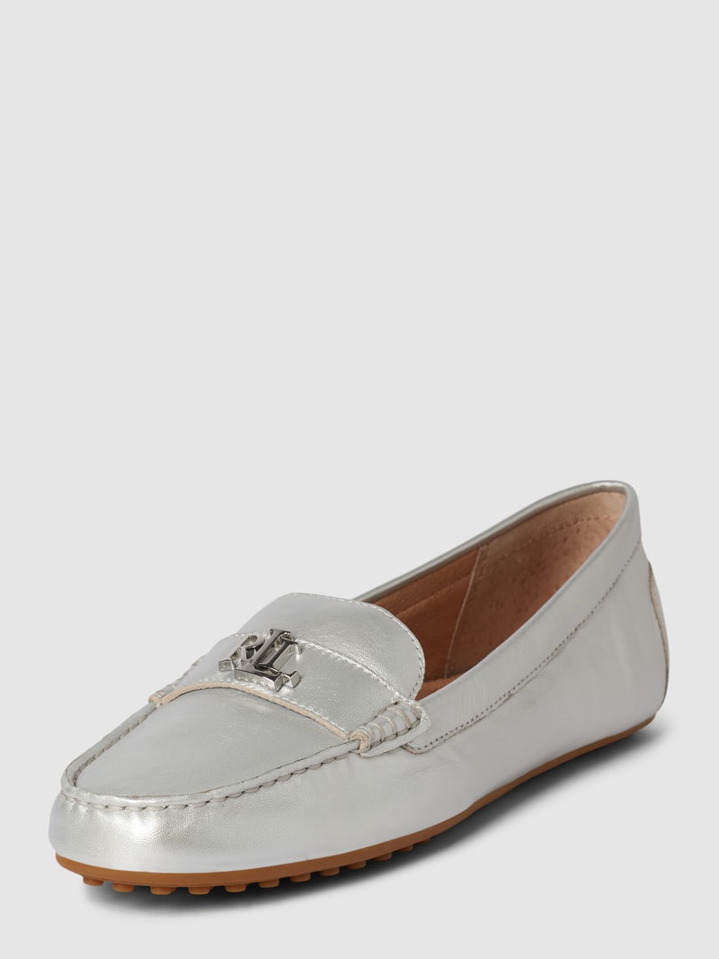 Penny-Loafer mit Label-Applikation Modell 'BARNSBURY' in silber