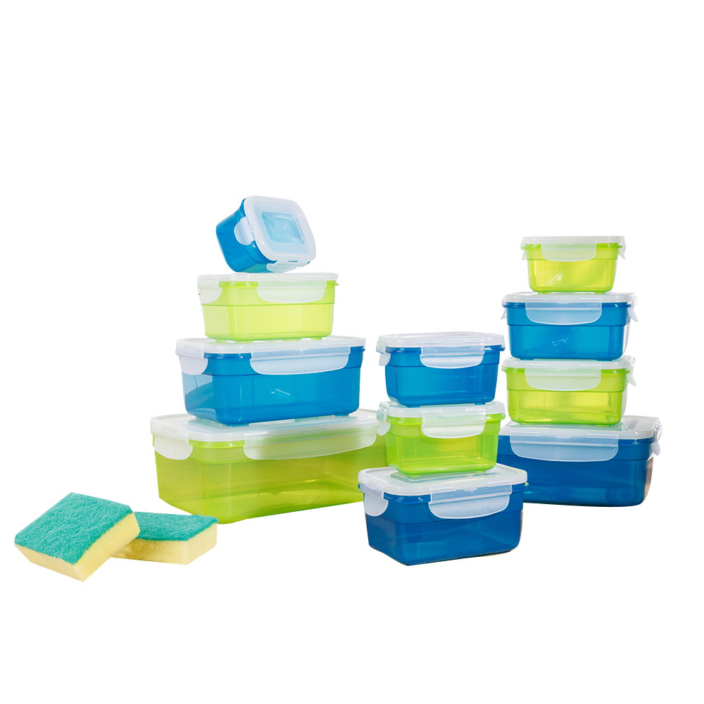 CLICK N STORE Frischhaltedosen XXL 22 tlg. lime & blau translucent