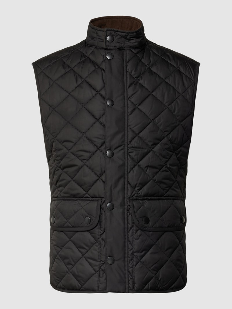Steppweste mit Pattentaschen Modell 'LOWERDALE' in schwarz