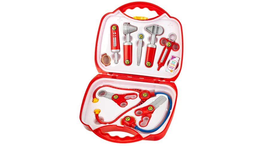 Theo Klein 4383 Arztkoffer | 14-teiliger Doktorkoffer mit Stethoskop, Thermometer, Spritze und praktischem Tragegriff