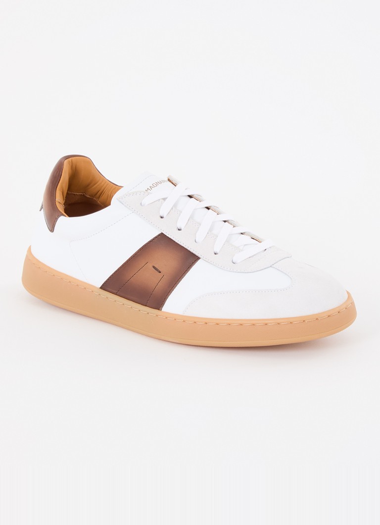 Magnanni Leather sneaker with suede details