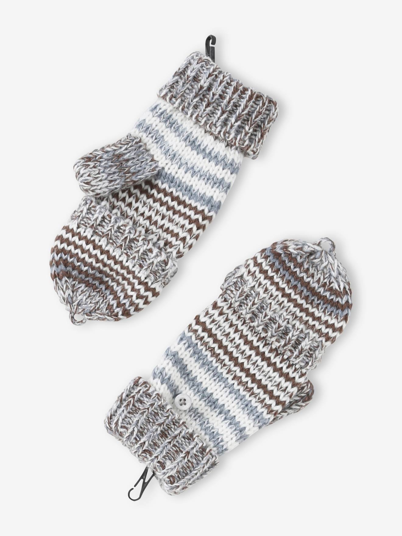 Vertbaudet Jungen-Set: Mütze, Rundschal & Handschuhe - schokolade