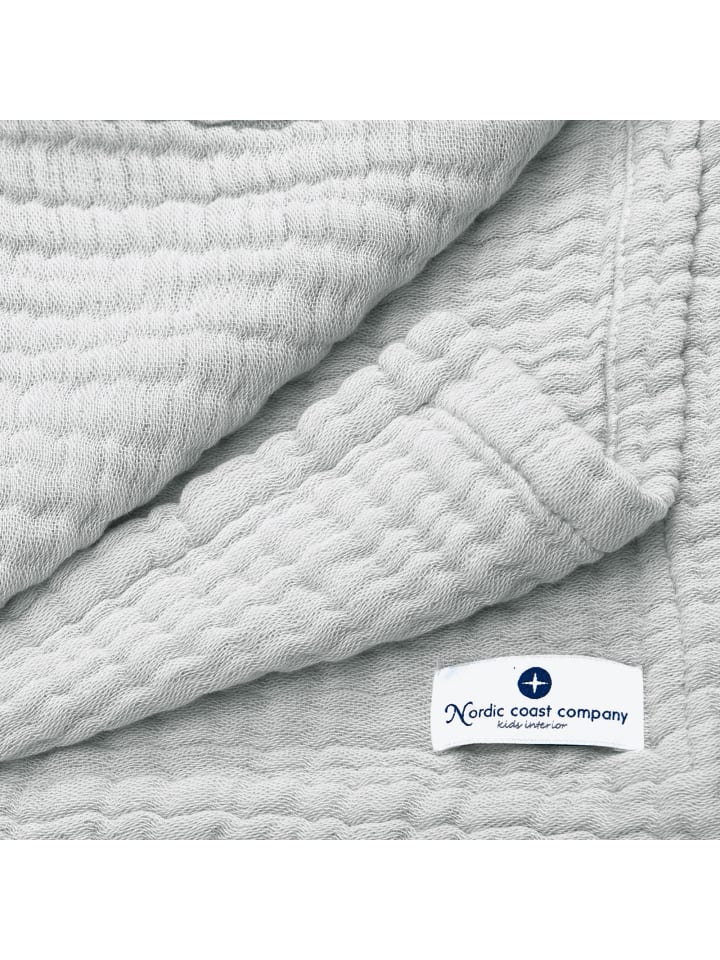 nordic coast company  Babydecke 4 in 1 groß in Grau - 90 x 120 cm  günstig kaufen 90 x 120 cm