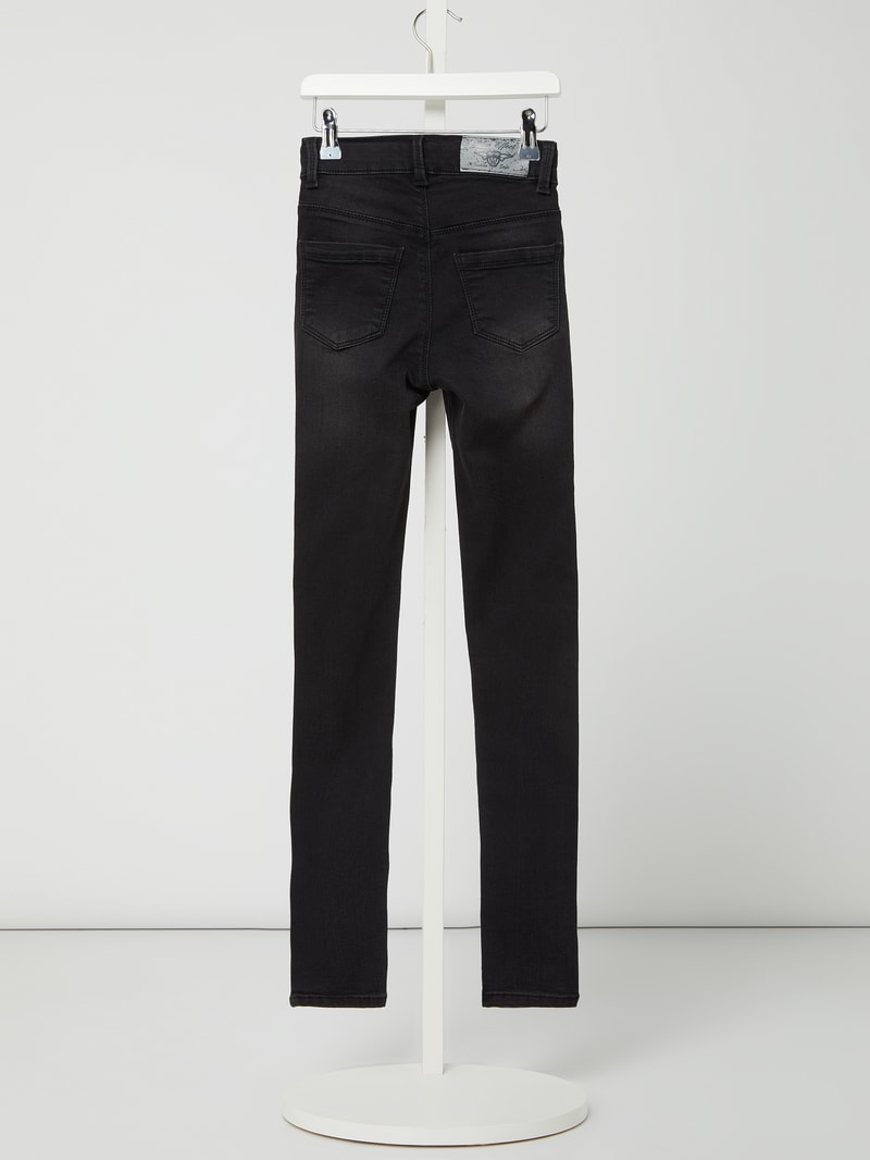 Slim Fit High Waist Jeans mit Stretch-Anteil in schwarz