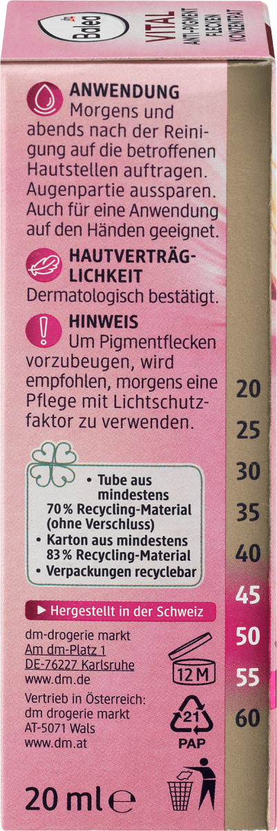 Anti Pigmentflecken Konzentrat Vital, 20 ml
