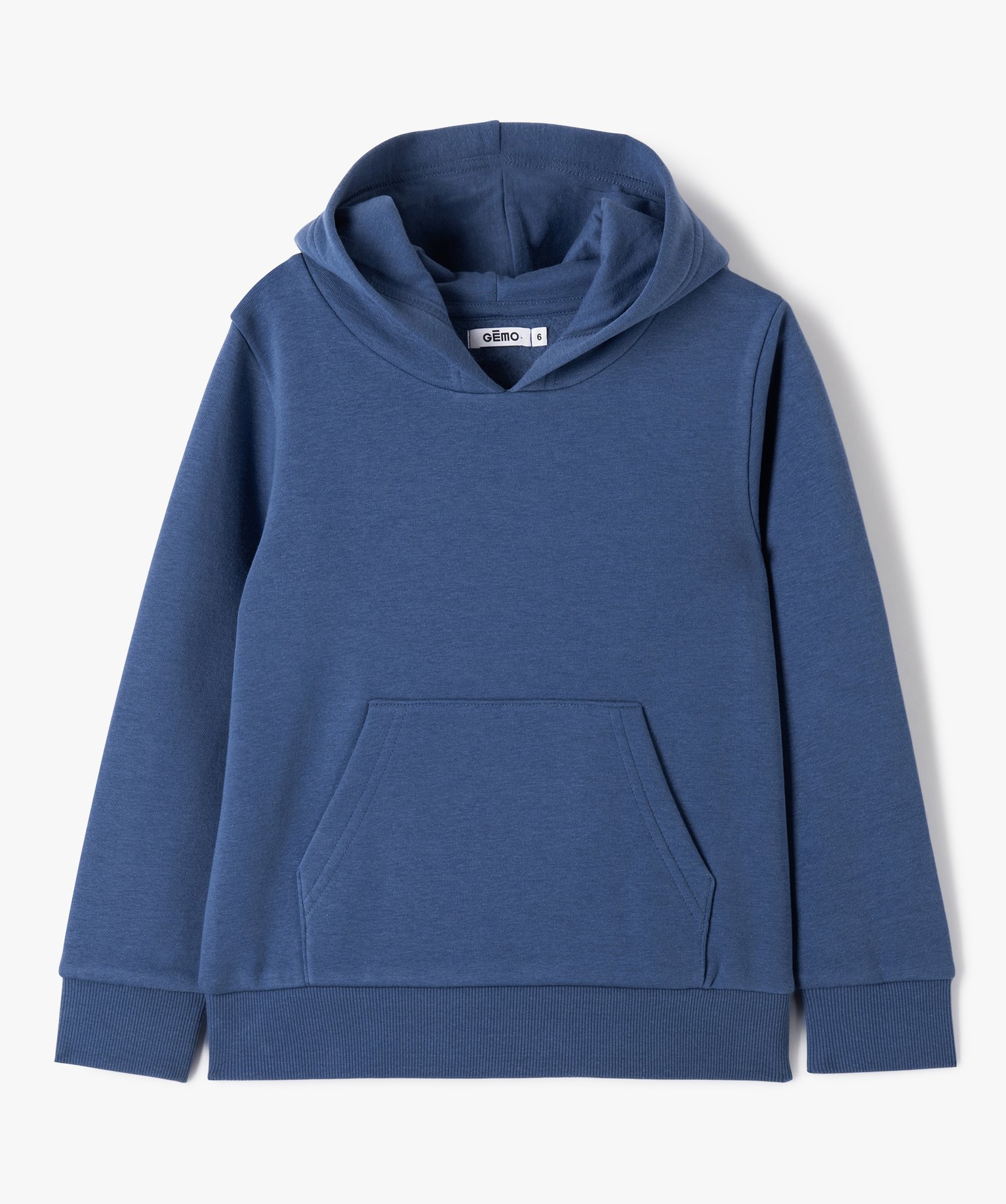 Sweat à capuche intérieur molletonné Garçon bleu | GEMO