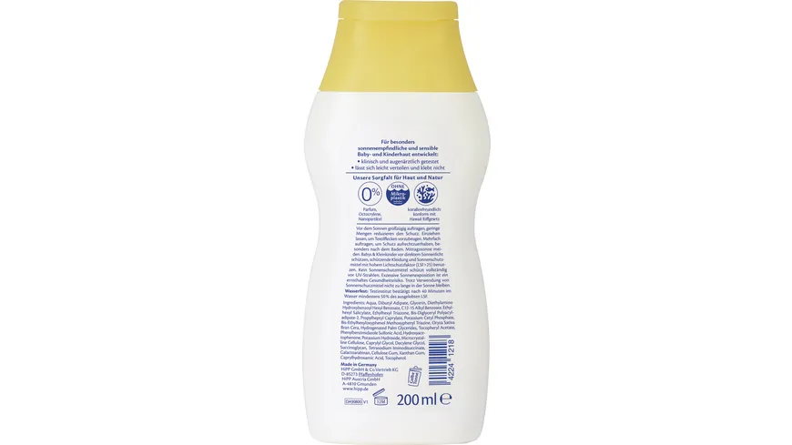 HiPP Babysanft Sonne Sonnenmilch LSF50+ 200 ml