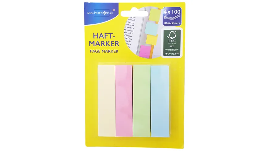 PAPERZONE Haftmarker Pastell 400 Blatt