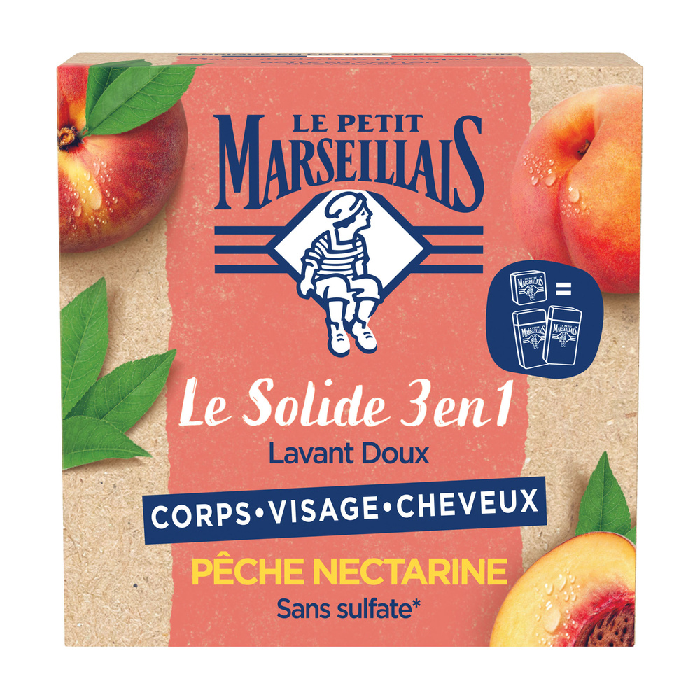 le petit marseillais Solide 3 en 1 Lavant doux - Pêche nectarine Savon