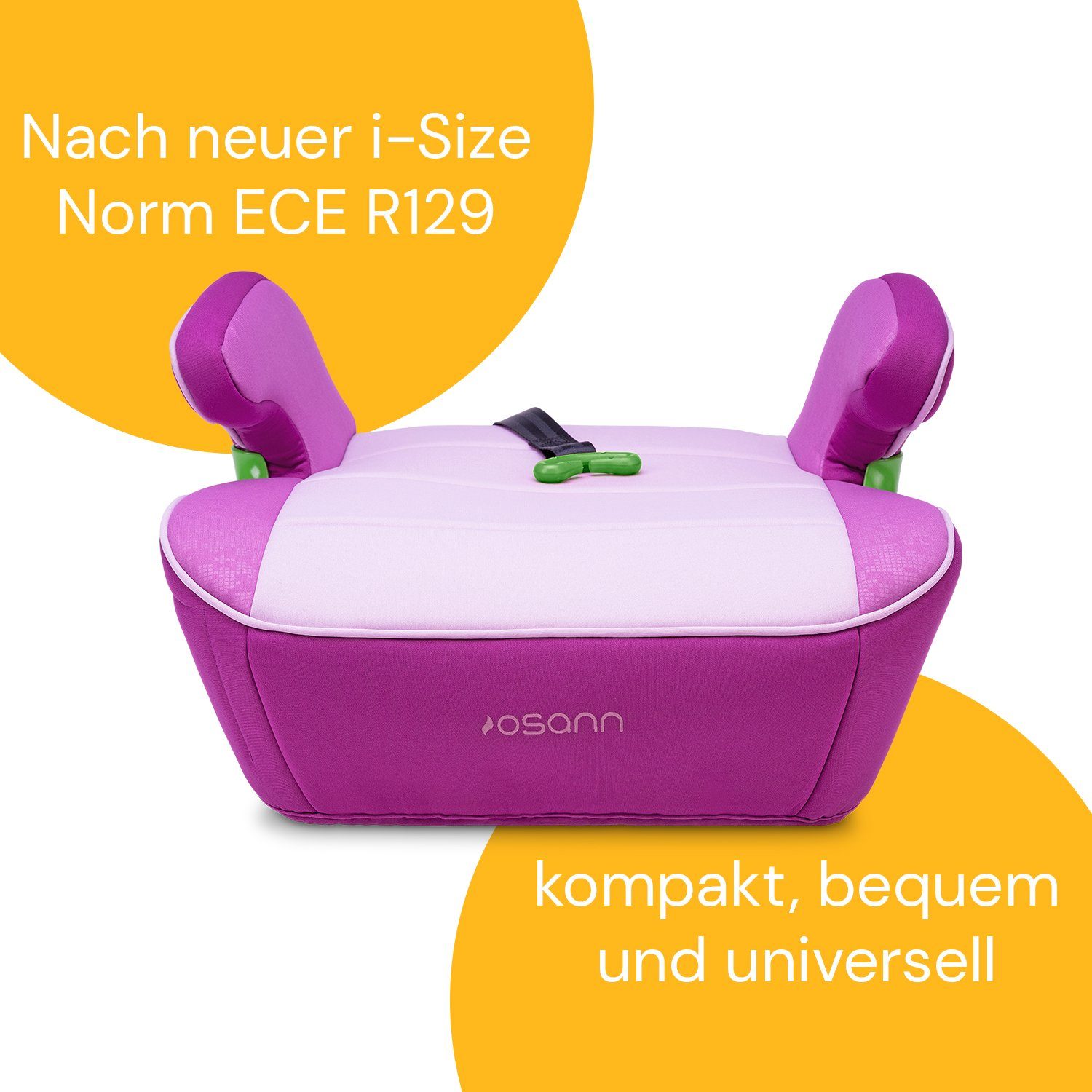Osann Kindersitzerhöhung Junior Isofix Gurtfix i-Size, ab: 7 Jahren, bis: 12 Jahre, Sitzerhöhung mit Isofix und Gurtfix ab 126 cm