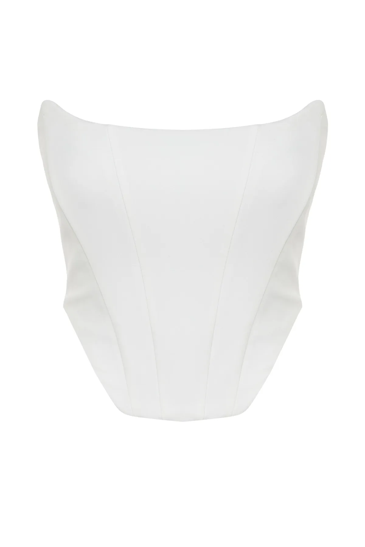 Trendyol Collection  Weißes, bauchfreies, gefüttertes, gewebtes Korsett mit detailliertem Bustier TPRSS21BS0032