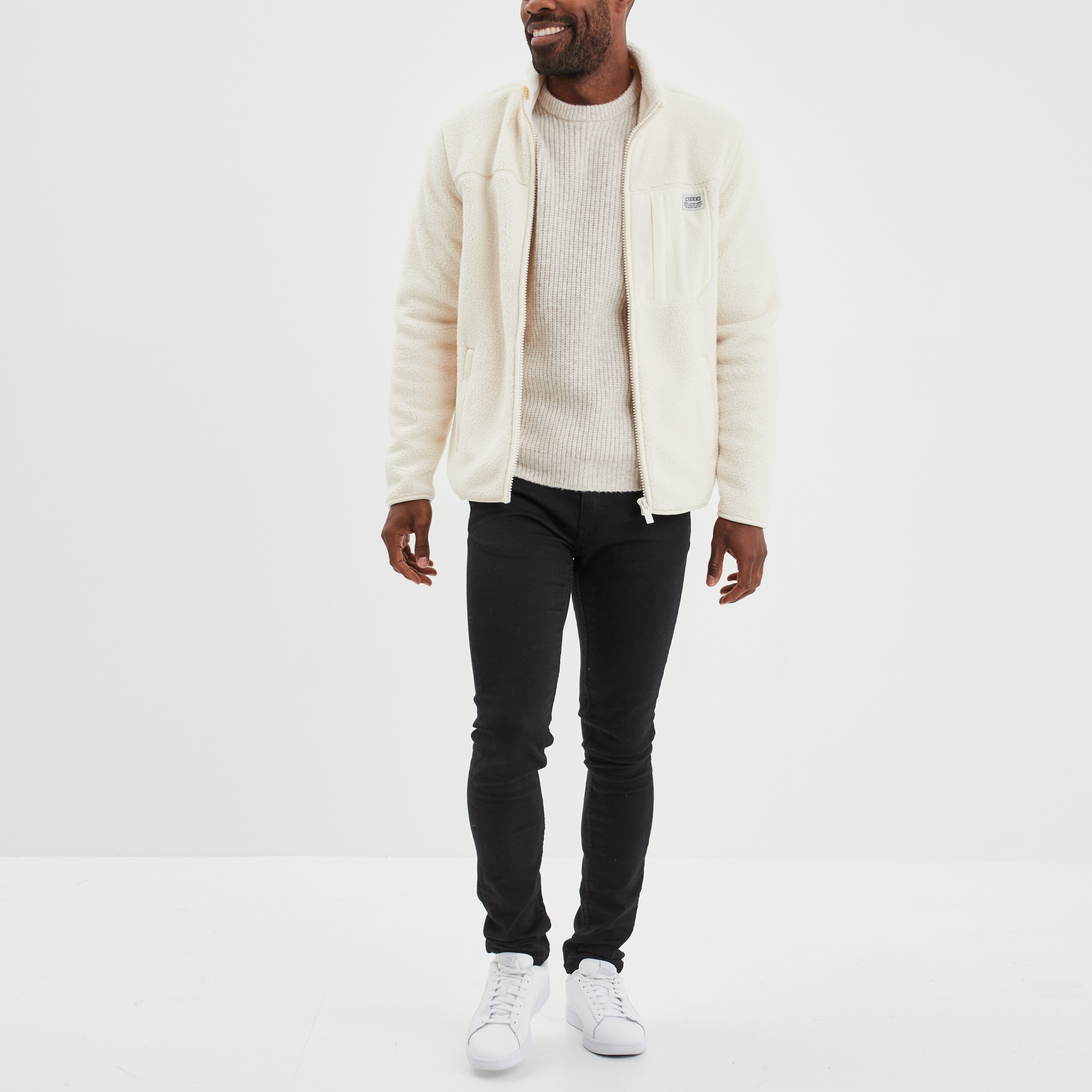 Gilet imitation laine mouton Creeks blanc homme | La Halle