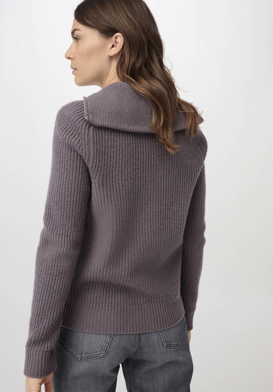 Strickjacke aus Bio-Merinowolle mit Kaschmir