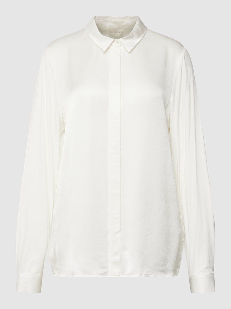 Hemdbluse aus Viskose in offwhite