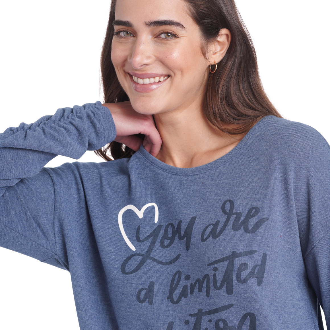 Damen Langarmshirt mit Message-Print