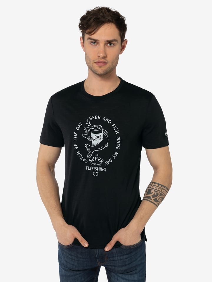 super.natural Merino T-Shirt JUHOS FINEST in schwarz günstig kaufen