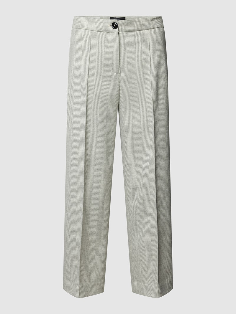 Stoffhose mit Viskose-Anteil im kleingemusterten Design in silber