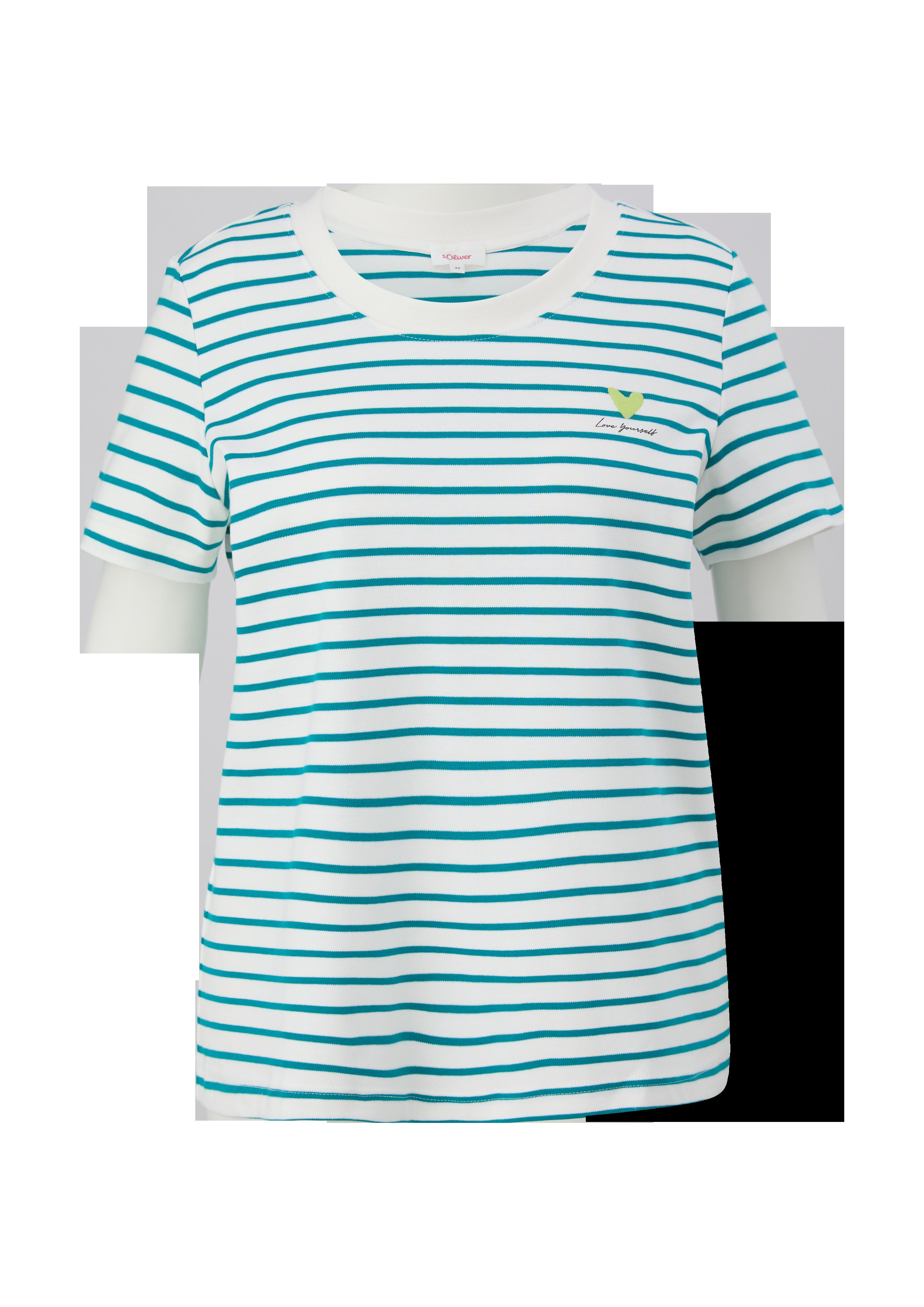 Gestreiftes Interlockjersey T-Shirt  2149225-66G2