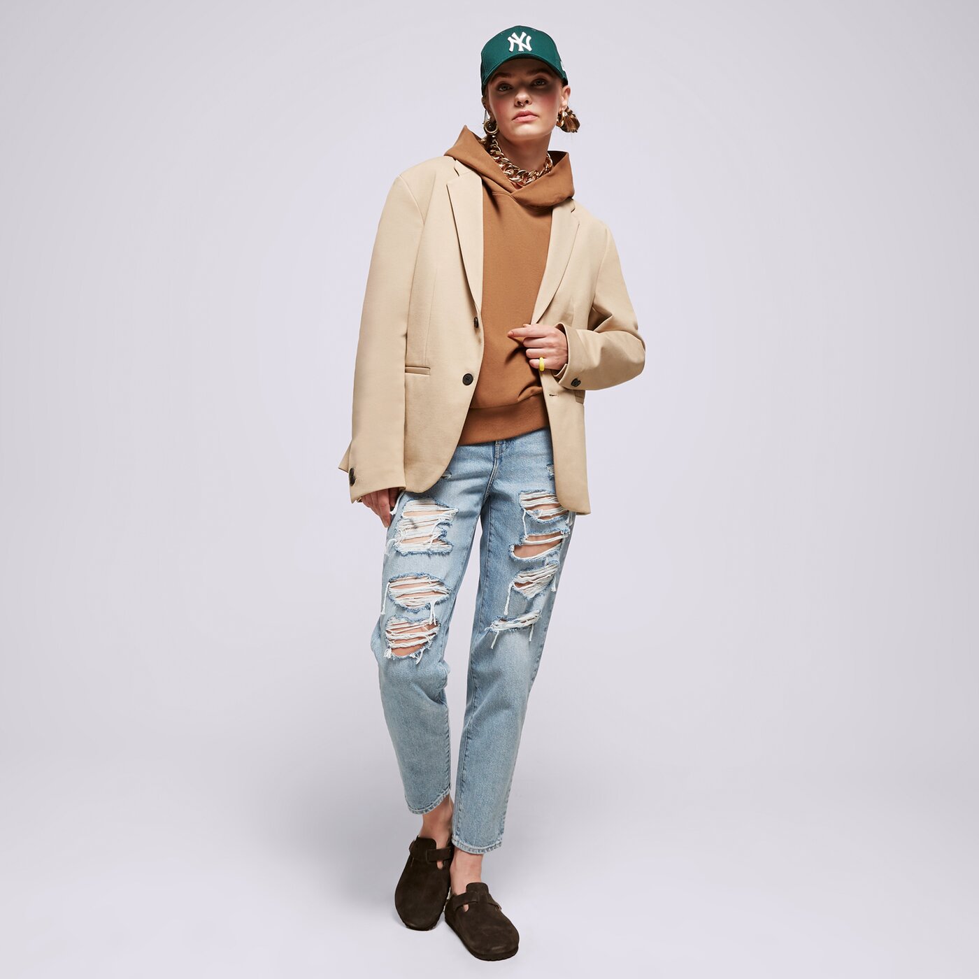 CHAMPION HOODIE HOODED SWEATSHIRT Braun