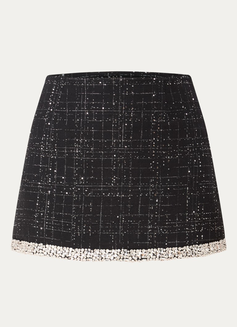 Maje mini culottes with tweed look and rhinestones