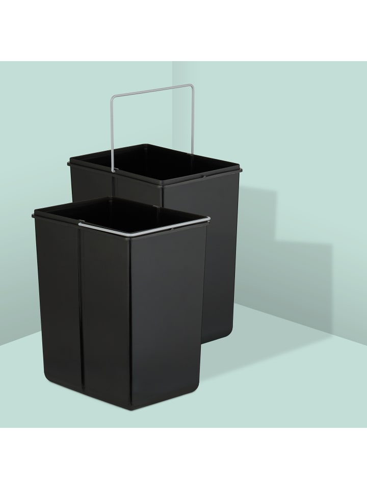 relaxdays Einbaumülleimer in Schwarz - 2x 20 l günstig kaufen onesize