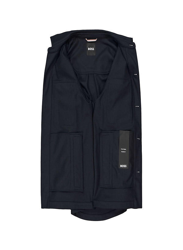 BOSS Black, Overshirt, Relaxed Fit, Wolle, dunkelbau