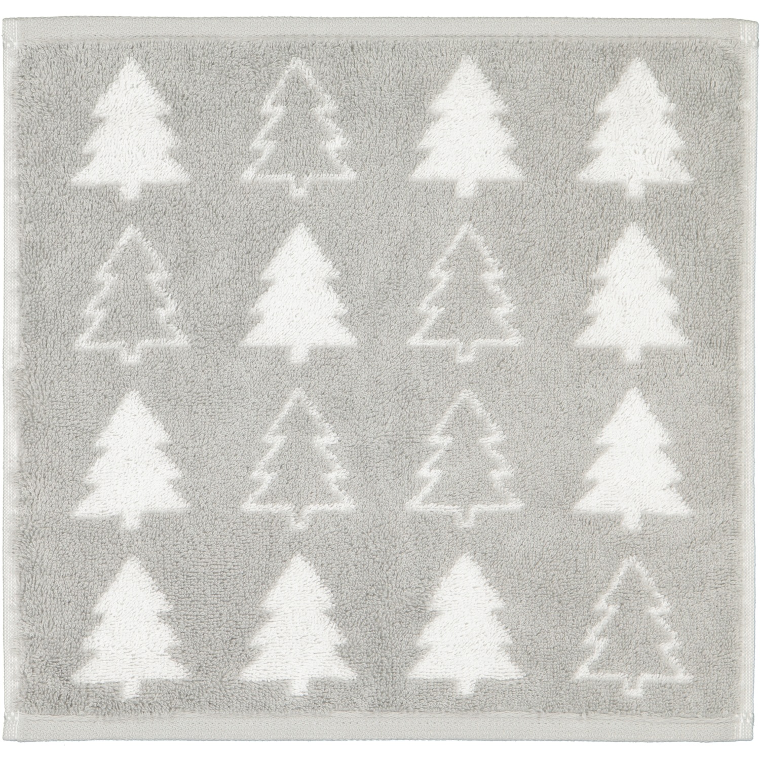 Cawö Seiftücher Christmas Edition Tannenbäume platin - 76