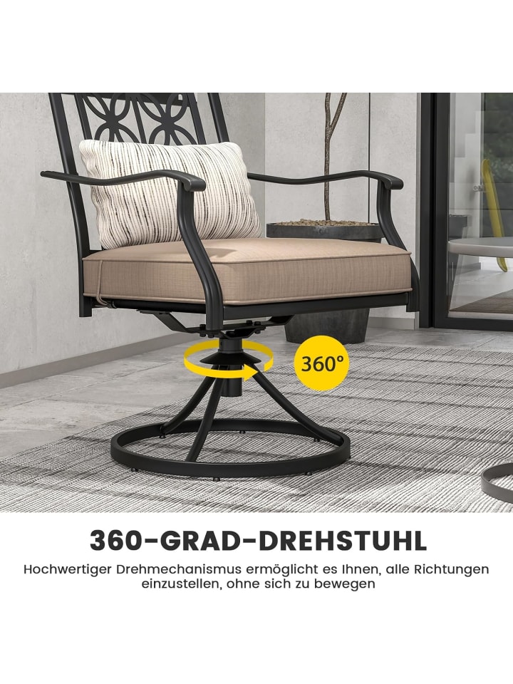 COSTWAY Gartenstühle 2er Set in Khaki günstig kaufen onesize