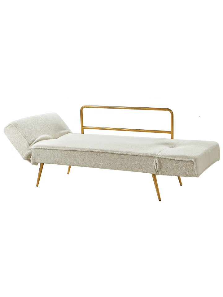 Beliani Schlafsofa SAARELA in Weiß/Gold - (W) 187 x (H) 82 x (L) 75 cm günstig kaufen onesize