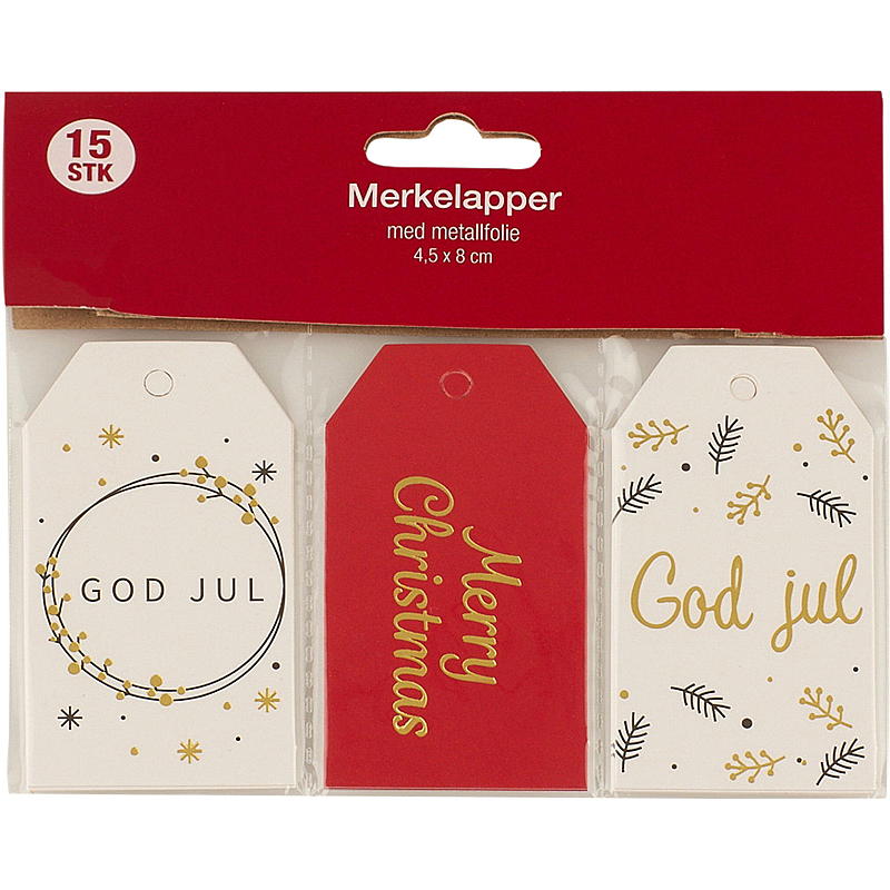 Home Gavemerkelapp 15-pk nisse Kraft