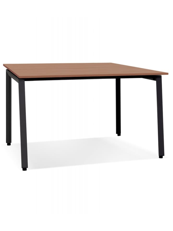 KADIMA DESIGN Besprechungstisch Walnuss Holz Metall | Modern Industrial in Braun-Schwarz günstig kaufen