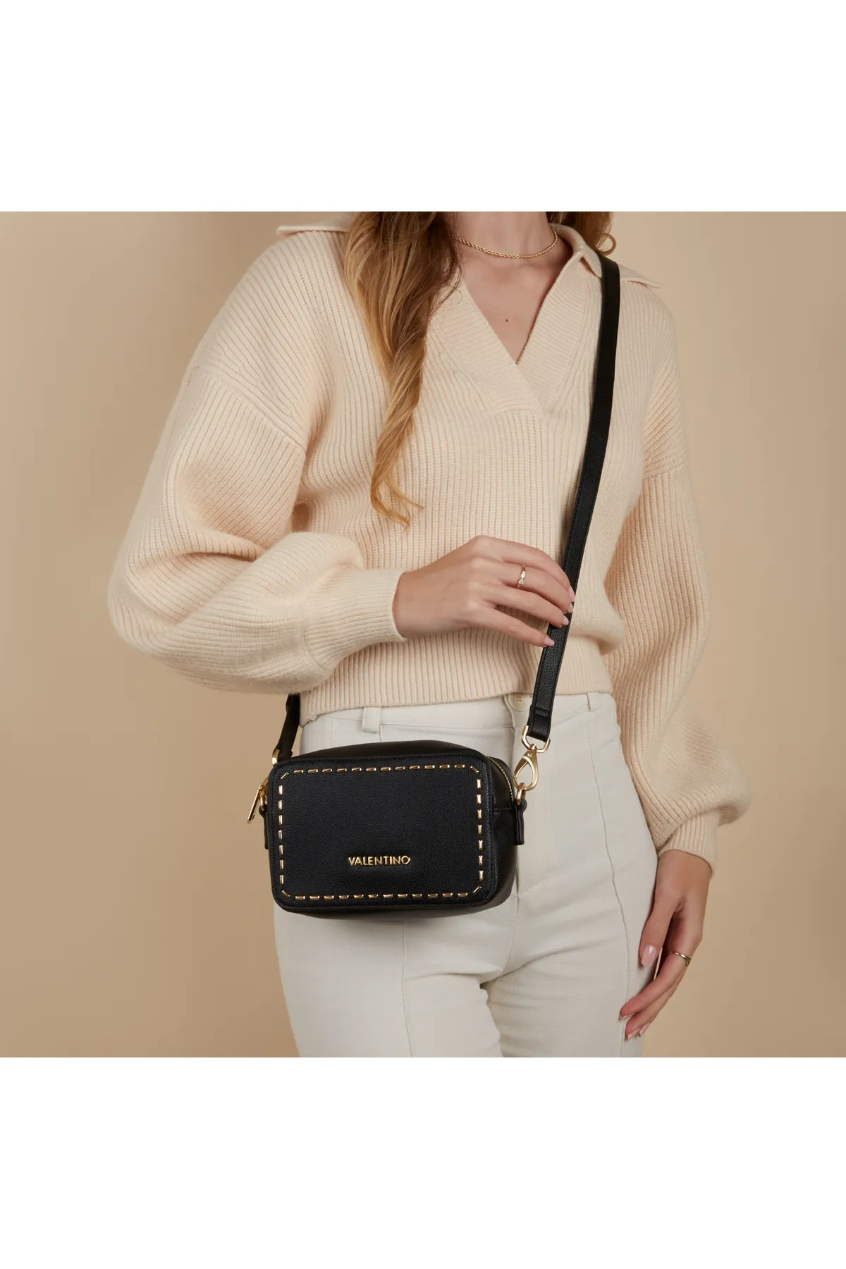 Valentino  Valentino Bags Dolomiti Zwarte Crossbody Tas VBS7H103NERO