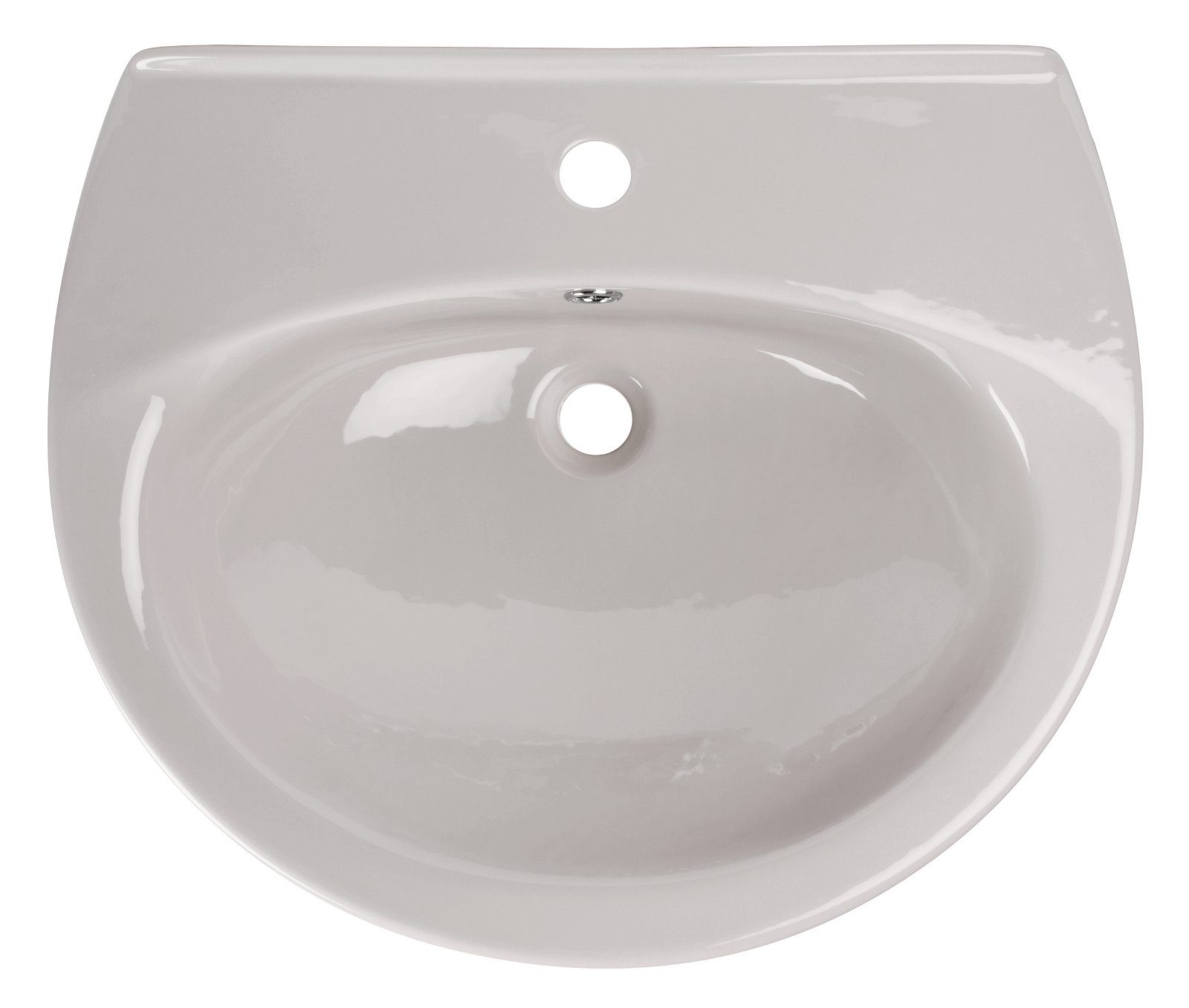 aquaSu Waschbecken (Hänge-Waschtisch oder Aufsatz-Waschtisch, 1-St., Waschbecken mit Überlauflaufschutz), 60 cm, Keramik, Manhattan-Grau, Überlaufschutz, 561341