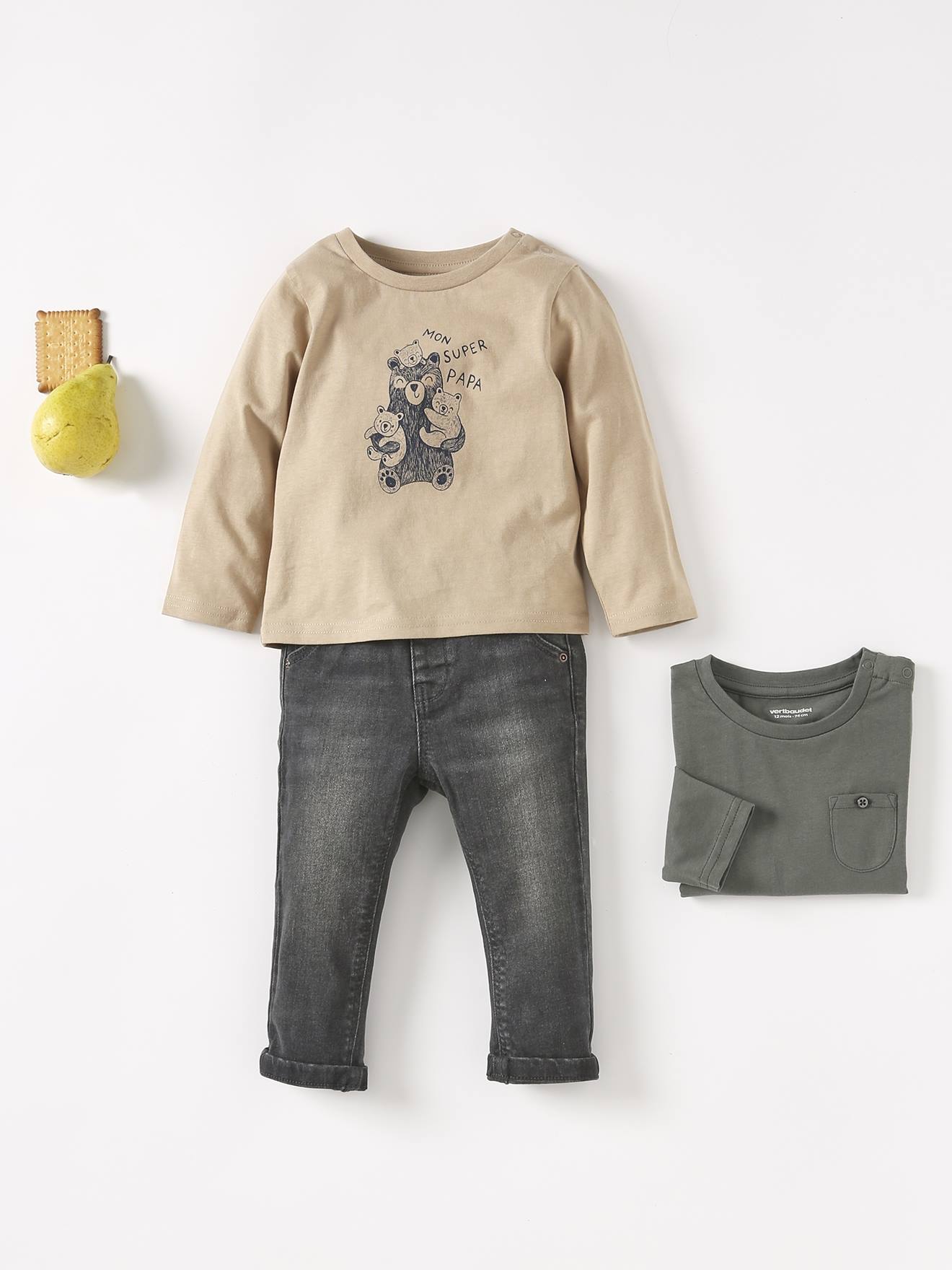 Jean bébé coupe droite BASICS denim gris