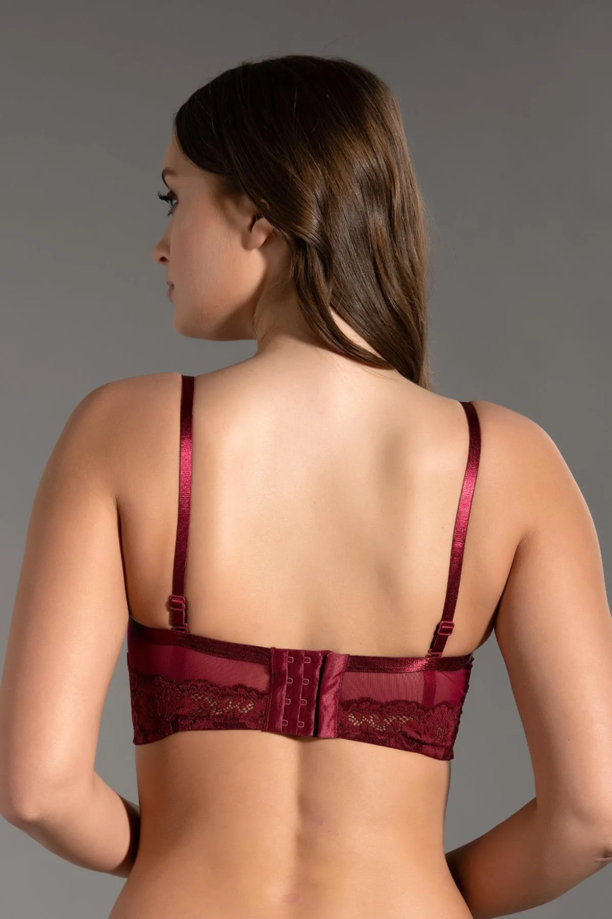 C&City  Unterstütztes trägerloses Bustier C15120 Weinrot