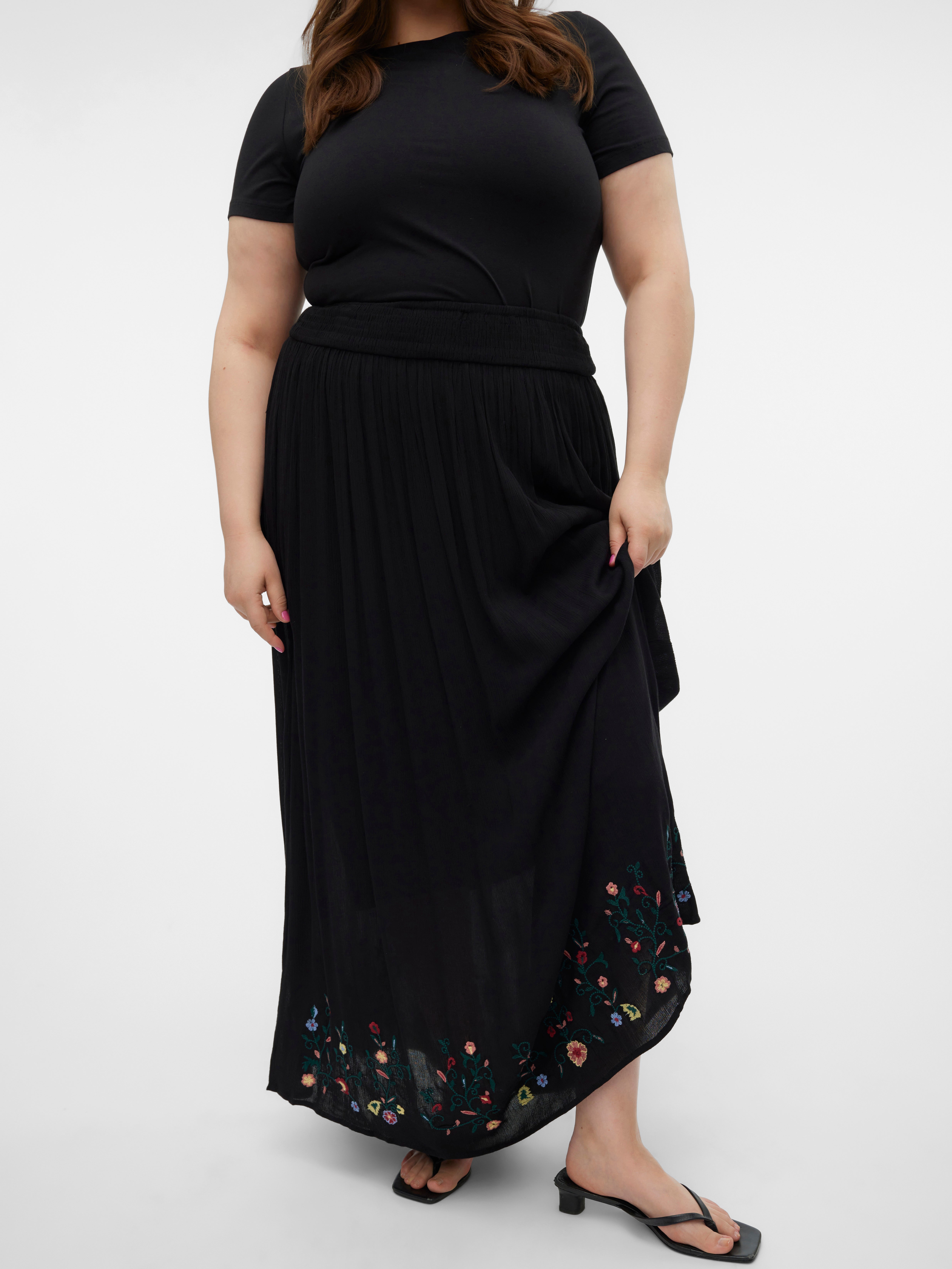 VMSINA Hohe Taille Langer Rock
