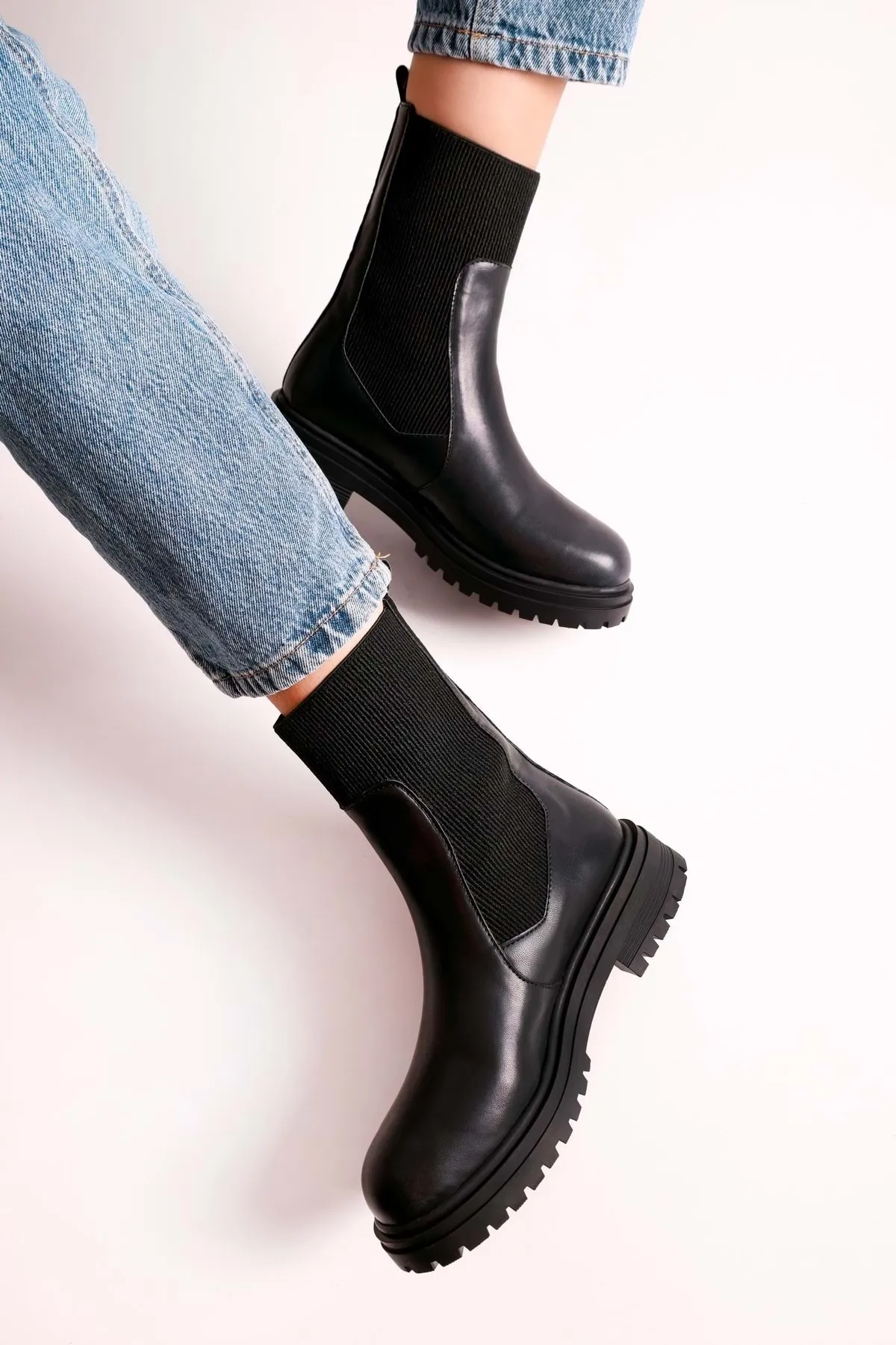 Shoeberry  Damen Neira Black Skin Stiefel Black Skin