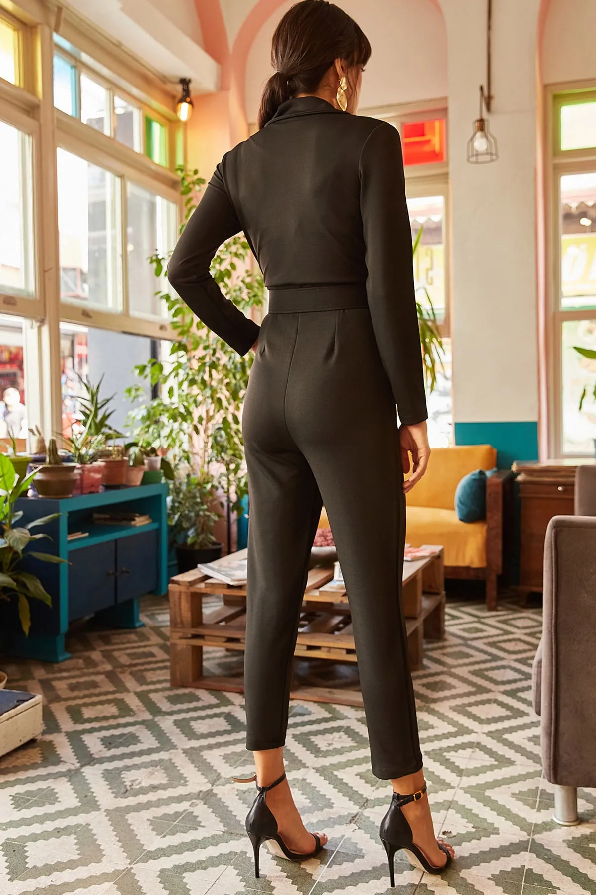 Olalook  Jumpsuit - Schwarz - Figurbetont
