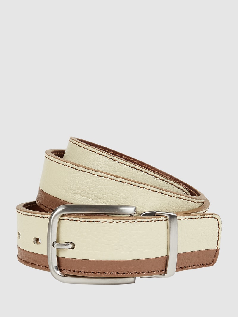 Ledergürtel mit Dornschließe in beige
