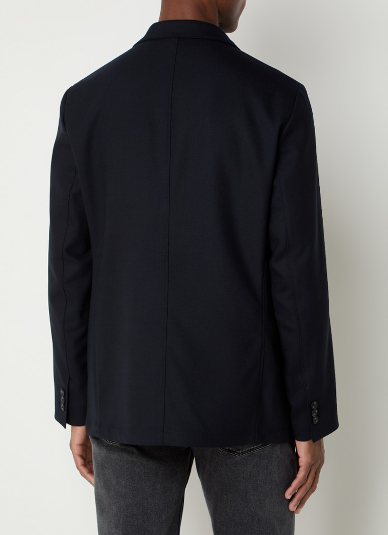 Emporio Armani Regular fit blazer in virgin wool blend with welt pockets