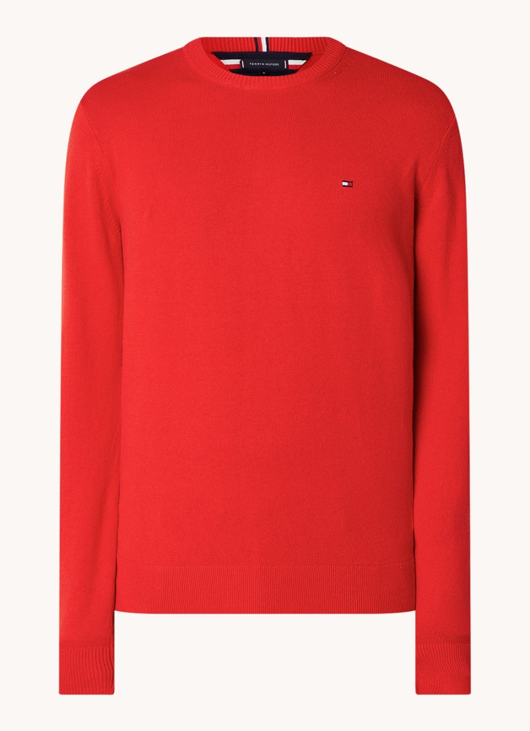 Tommy Hilfiger Fine-knit cashmere blend pullover with logo embroidery