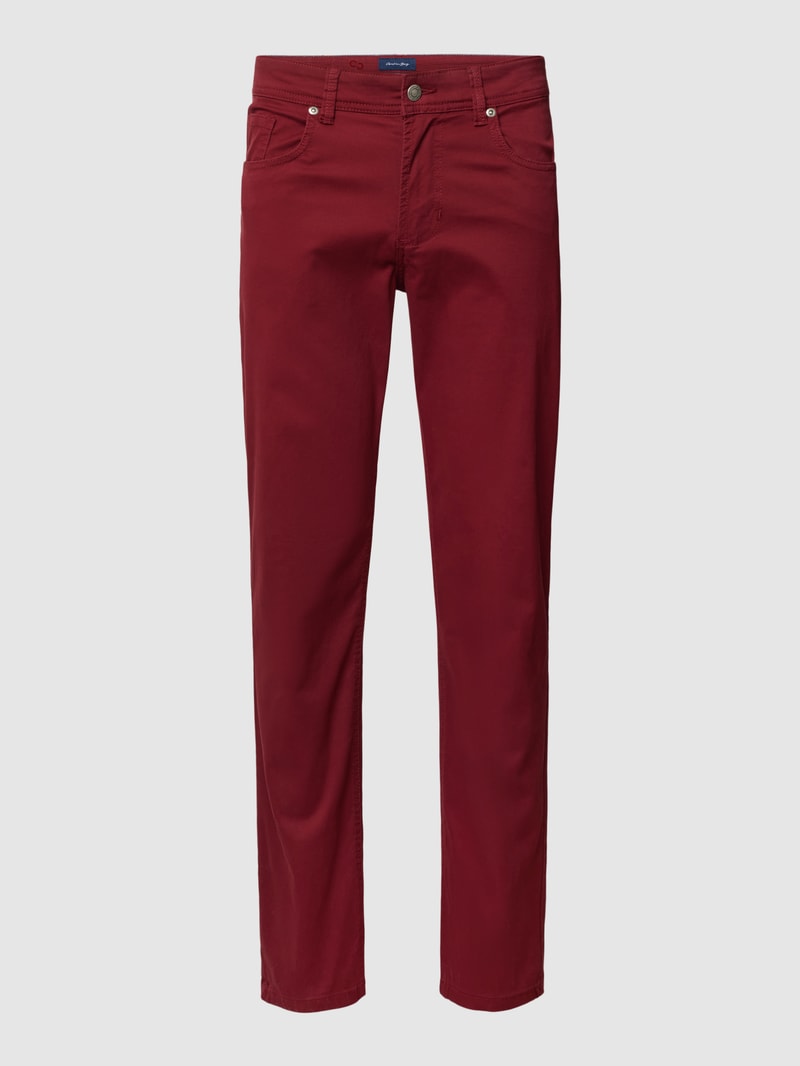 Jeans mit 5-Pocket-Design in bordeaux rot