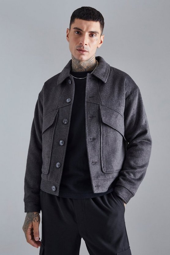 Gepolsterte Melton Harrington-Jacke