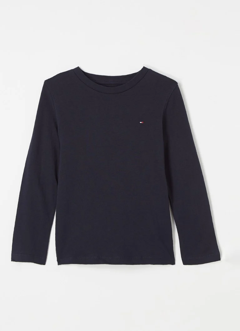 Tommy Hilfiger krekls ar garām piedurknēm un izšuvumu uz logotipa