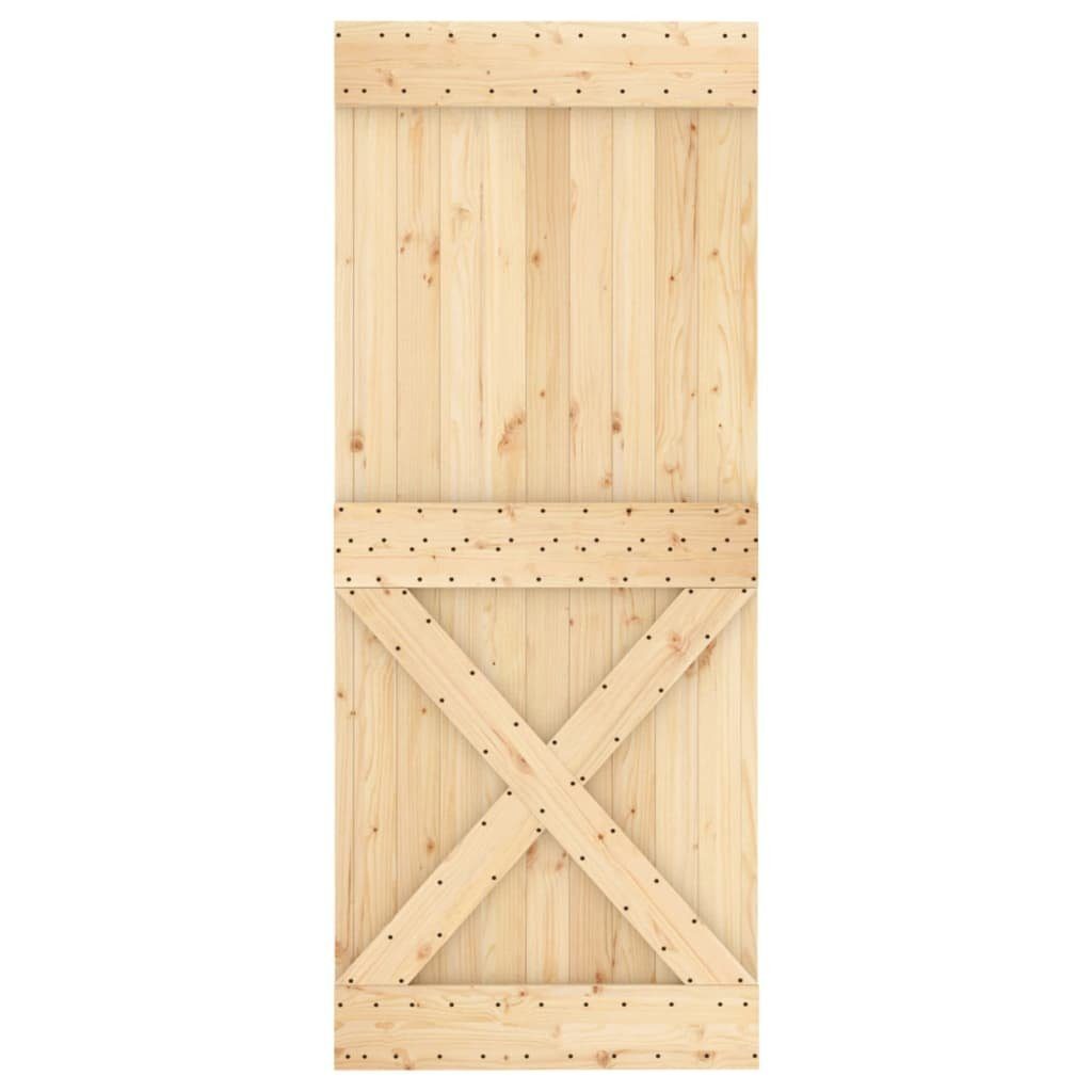 vidaXL Zimmertür Schiebetür mit Beschlag 85x210 cm Massivholz Kiefer Zimmertür Innentür