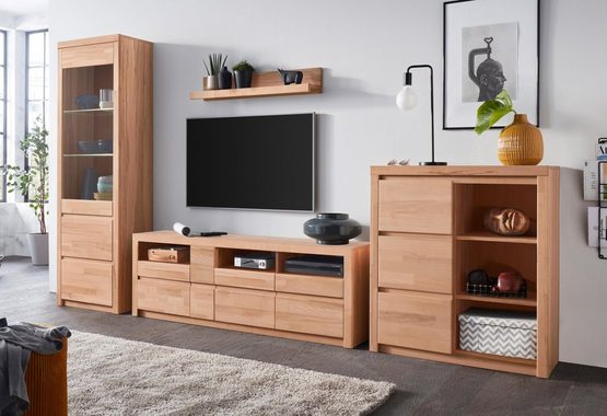 Woltra Wohnwand Silkeborg, (Set, 4-St), teilmassives Holz