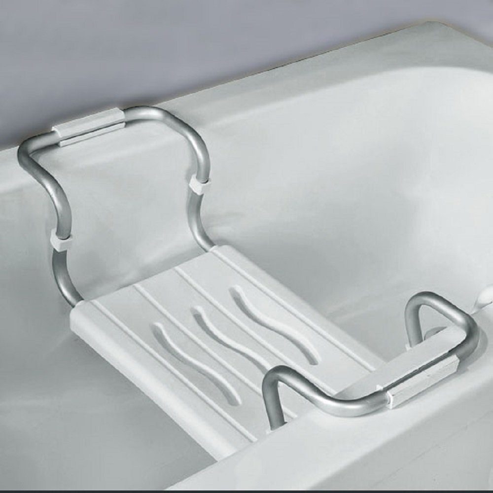 MSV Badewanneneinhängesitz Badewannensitz ausziehbar 50-70 cm, belastbar bis 150 kg, Zum einfachen Einhängen, passend für alle Standard-Badewannen durch anpassbare Breite, Sitzfläche ca. 36 x 26 cm